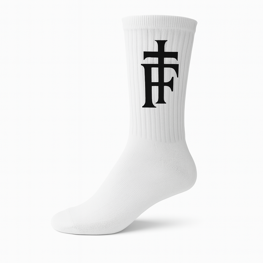 Faith & Fashion Monogram Crew Socks (Big Logo)