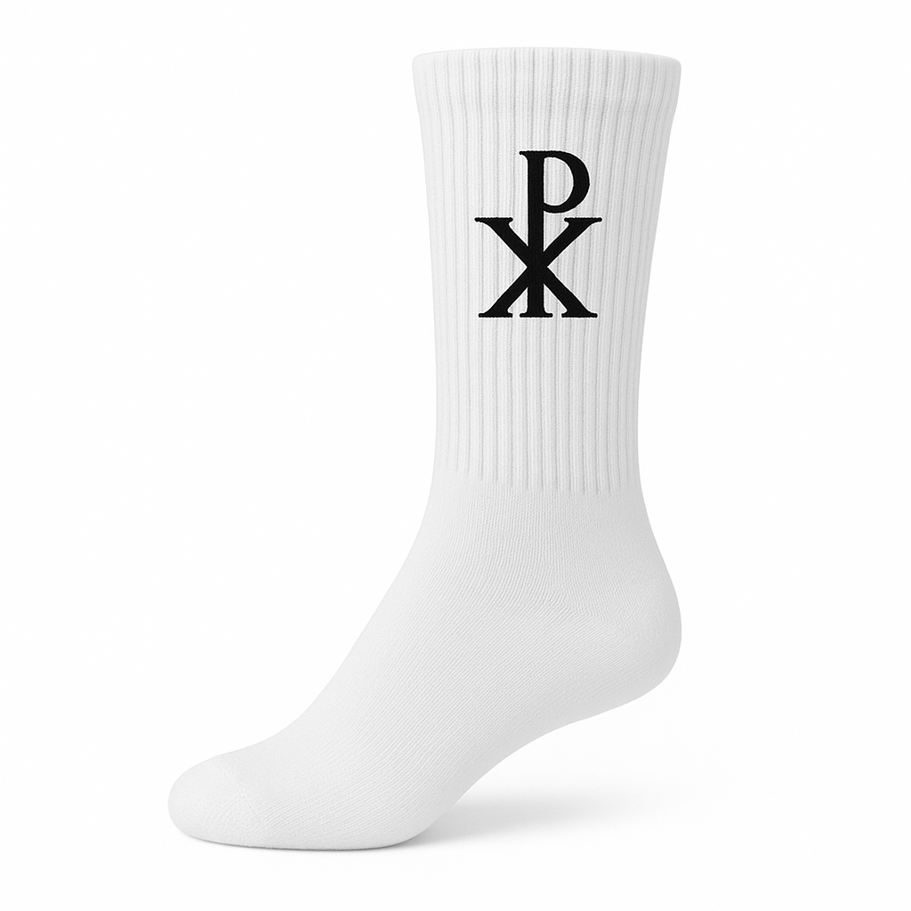 Chi-Rho Symbol Crew Socks (Large Logo)