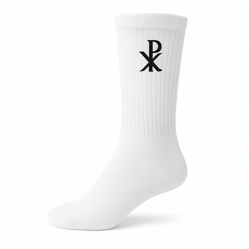 Chi-Rho Symbol Crew Socks (Small Logo)