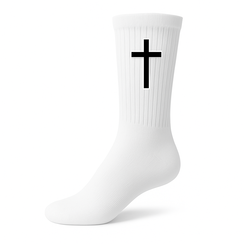 Bold Crucifix Crew Socks