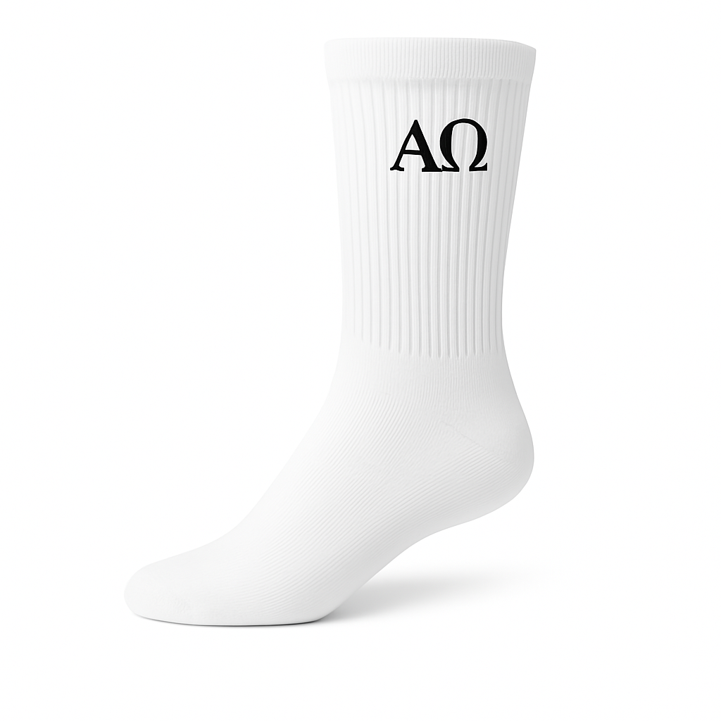 Alpha & Omega Symbol Crew Socks